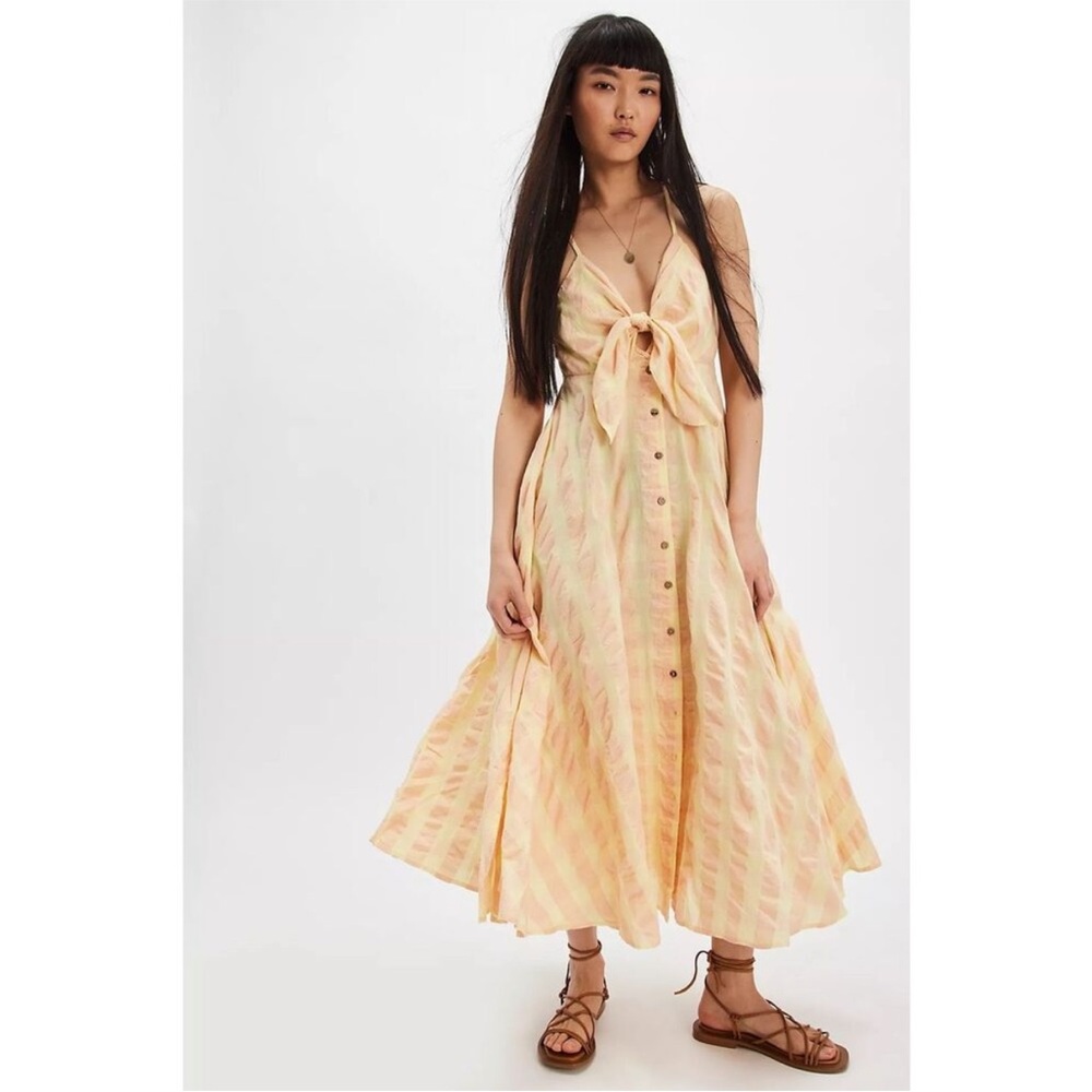 Free People Via Gingham Cami‎ Midi Dress